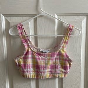 Y2K plaid sports bra/crop top